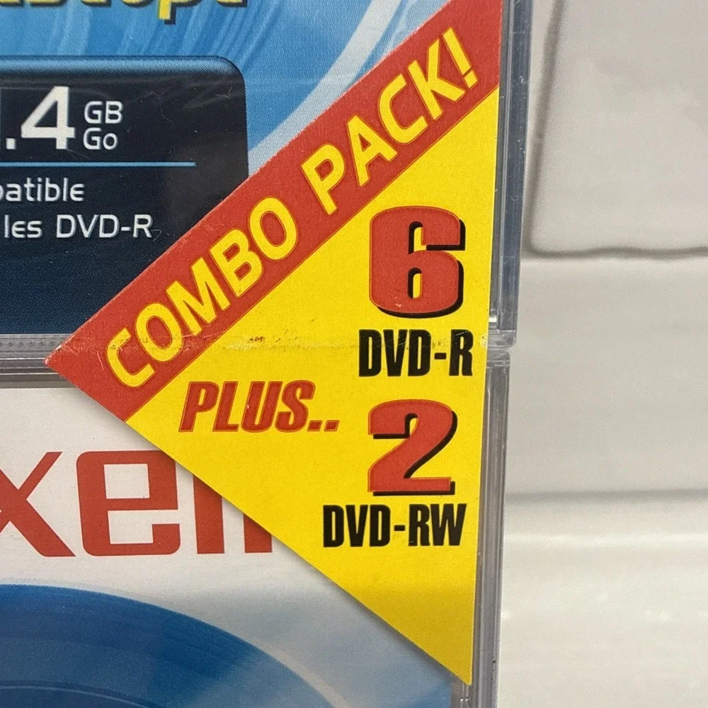 Maxell 6 DVD-R Plus + 2 DVD-RW : Combo 8 Pack Camcorder - SEALED